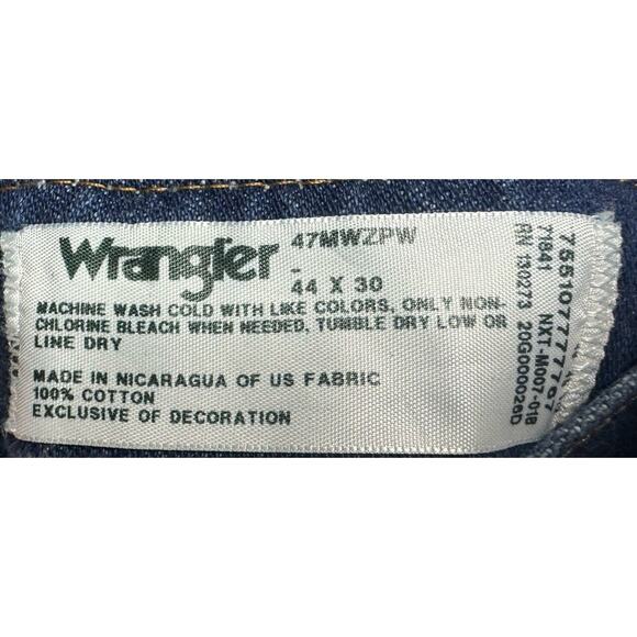 Wrangler Men's 47MWZ Regular Fit Straight Leg Western Blue Jeans - Size 44x30 - Picture 7 of 7
